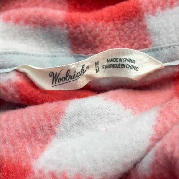 Woolrich Red White Buffalo Plaid Fleece Zip Front Vest Size M - Picture 12 of 13